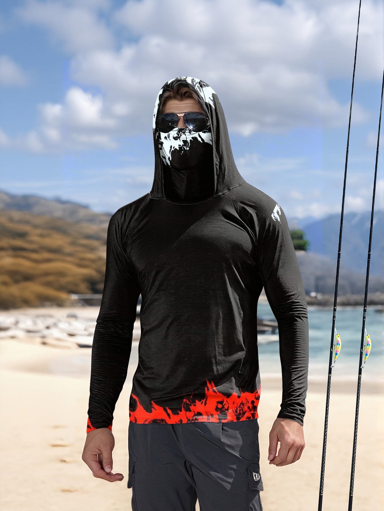Men Hood Fishing Shirt long sl – Fishing Shirt Uv Protection recenzja i cena