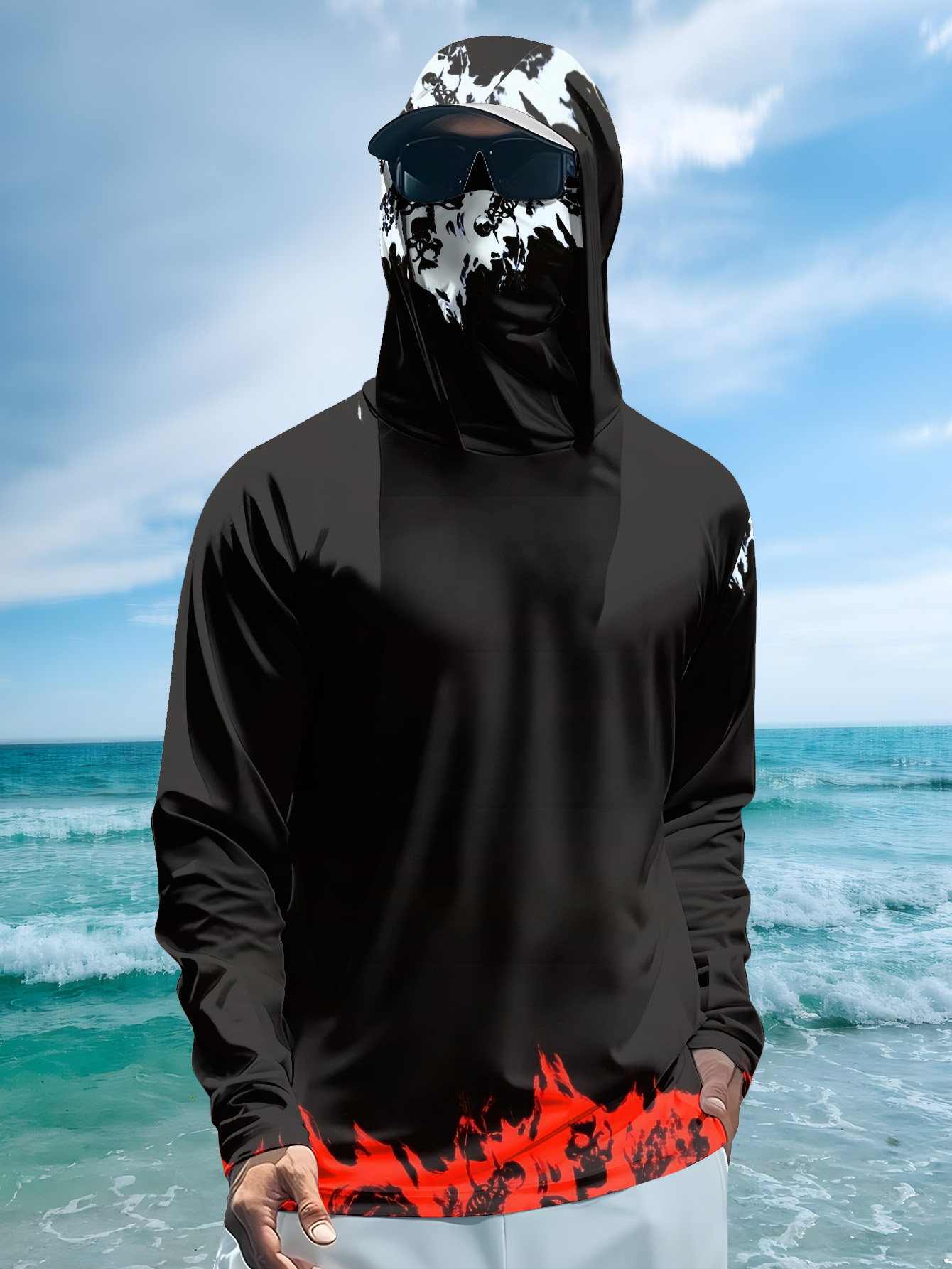 Men Hood Fishing Shirt long sl – Fishing Shirt Uv Protection recenzja i cena