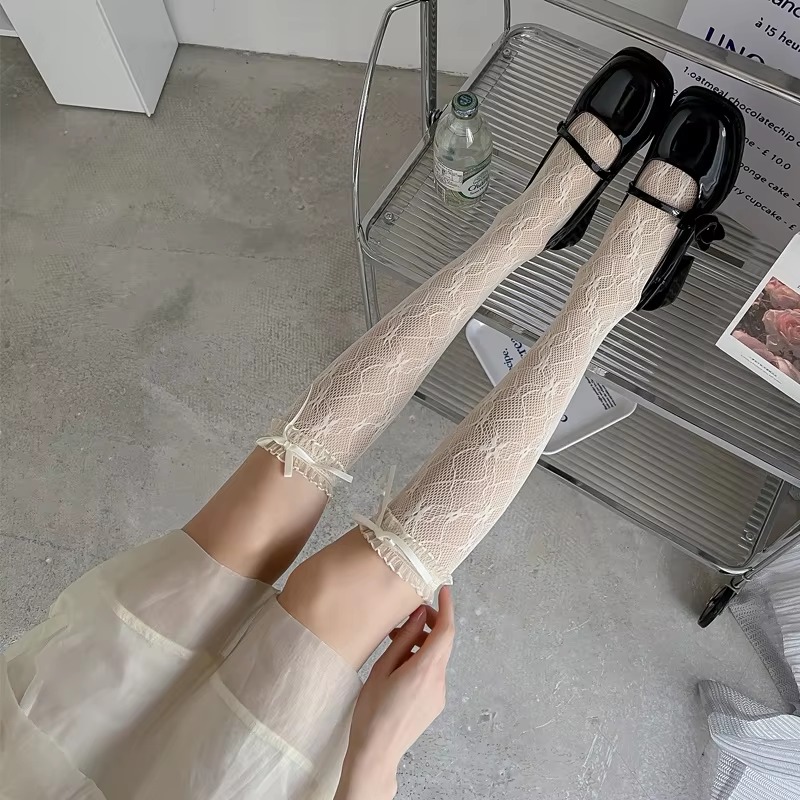 Women Sexy Fishnet Ruffled Bow – Fishing Socks recenzja i cena