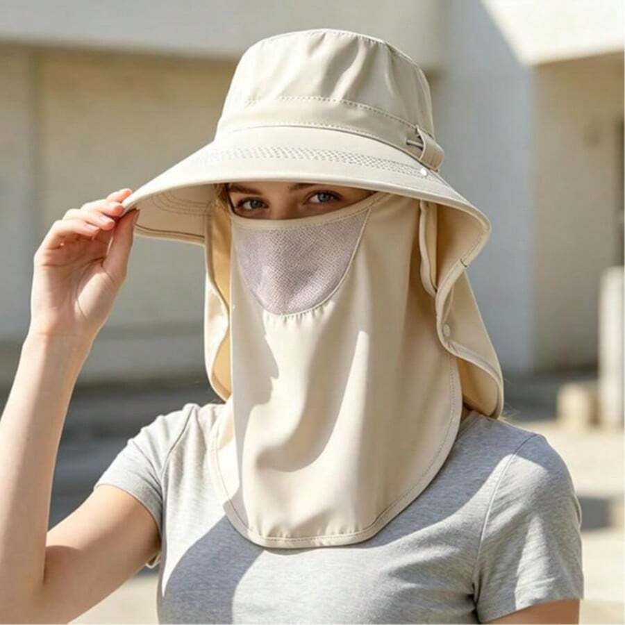 Women Wide Brim Sun Hat With F – Fishing Mask Sun Protection recenzja i cena