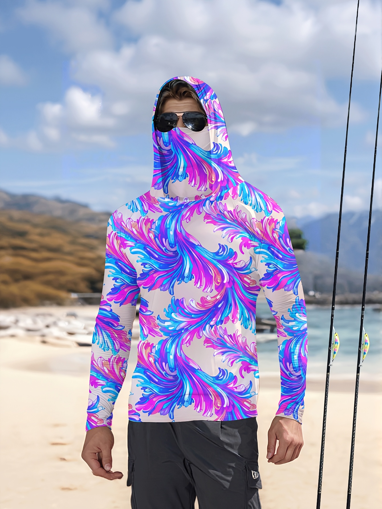 Men Hood Fishing Shirt long sl – Fishing Shirt Uv Protection recenzja i cena