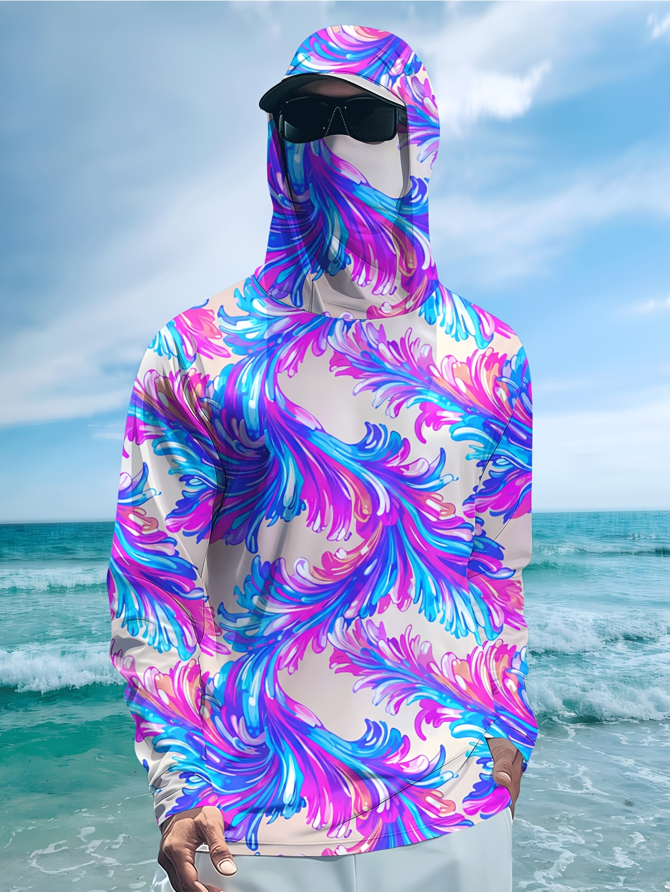 Men Hood Fishing Shirt long sl – Fishing Shirt Uv Protection recenzja i cena