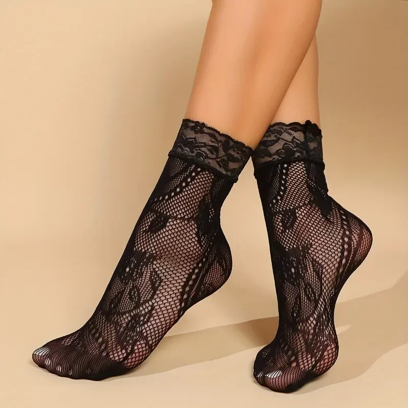 5 Pairs Floral Lace Socks Thin – Fishing Socks recenzja i cena