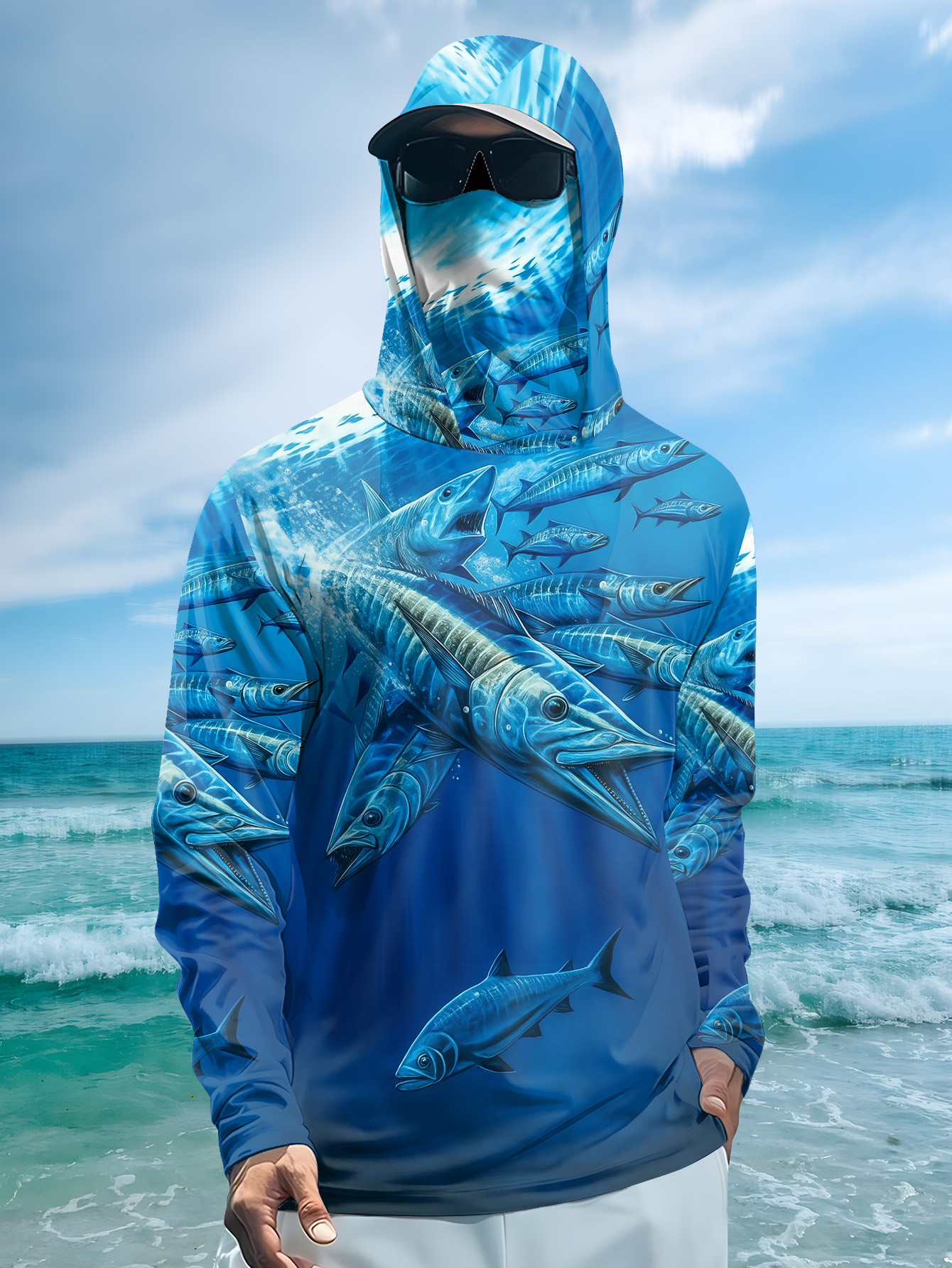 Men Hood Fishing Shirt long sl – Fishing Hoodie recenzja i cena