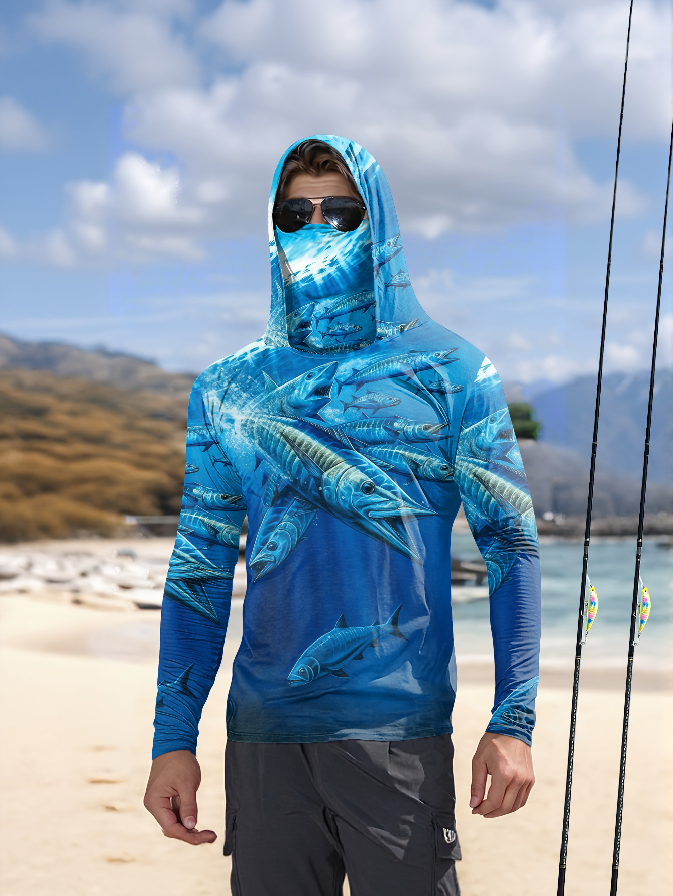 Men Hood Fishing Shirt long sl – Fishing Hoodie recenzja i cena