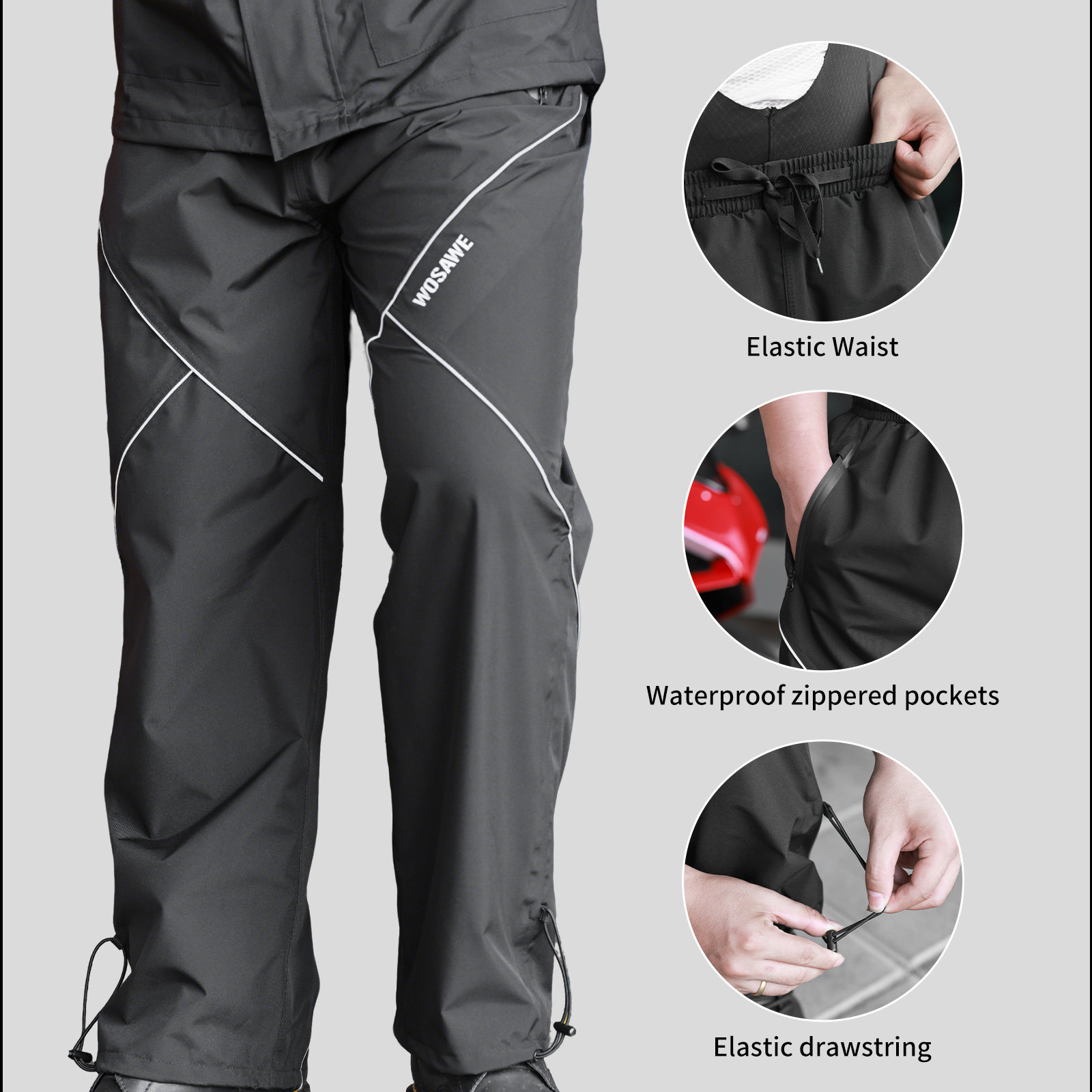 WOSAWE Cycling Rain Pants Wate – Fishing Rain Suit recenzja i cena